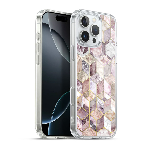 Micklyn Le Feuvre Marble Patterns Blush Quartz Honeycomb Soft Gel Case for Apple iPhone 16 Pro Max & MagSafe
