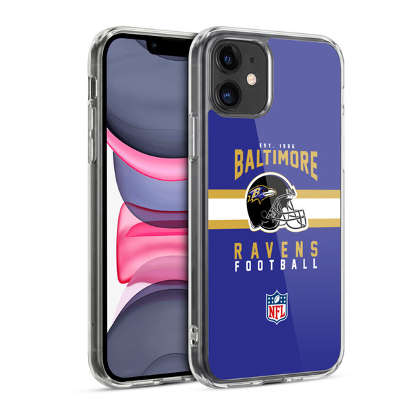 NFL Baltimore Ravens Graphics Helmet Typography Soft Gel Case for Apple iPhone 11