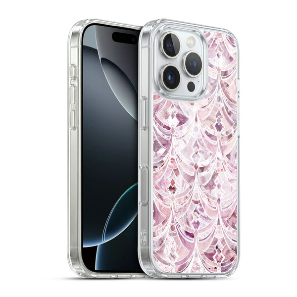 Micklyn Le Feuvre Marble Patterns Berry Frosting Art Deco Pattern Soft Gel Case for Apple iPhone 16 Pro & MagSafe