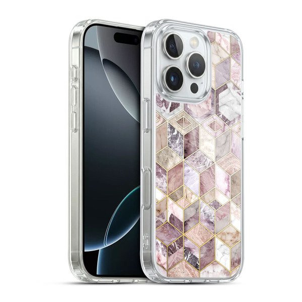 Micklyn Le Feuvre Marble Patterns Blush Quartz Honeycomb Soft Gel Case for Apple iPhone 16 Pro & MagSafe