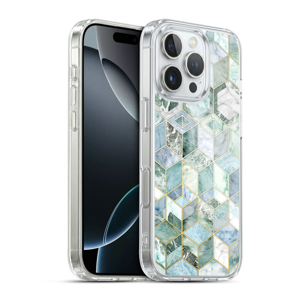 Micklyn Le Feuvre Marble Patterns Jade Honeycomb Soft Gel Case for Apple iPhone 16 Pro & MagSafe