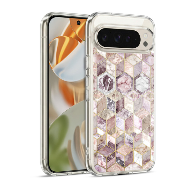Micklyn Le Feuvre Marble Patterns Blush Quartz Honeycomb Soft Gel Case for Google Pixel 9 / Pixel 9 Pro