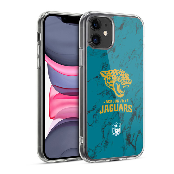 NFL Jacksonville Jaguars Graphics Coloured Marble Soft Gel Case for Apple iPhone 11