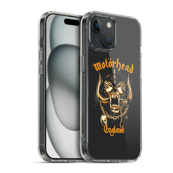 Motorhead Logo Warpig England Soft Gel Case for Apple iPhone 15 & MagSafe