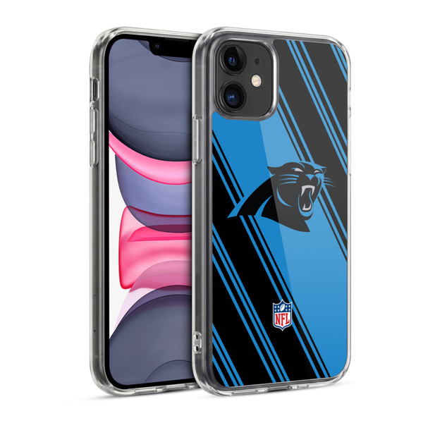 NFL Carolina Panthers Artwork Stripes Soft Gel Case for Apple iPhone 11