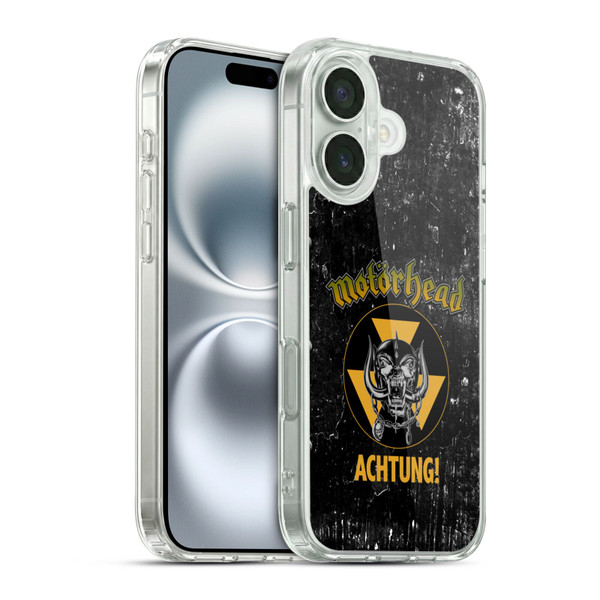Motorhead Logo Achtung! Soft Gel Case for Apple iPhone 16 & MagSafe