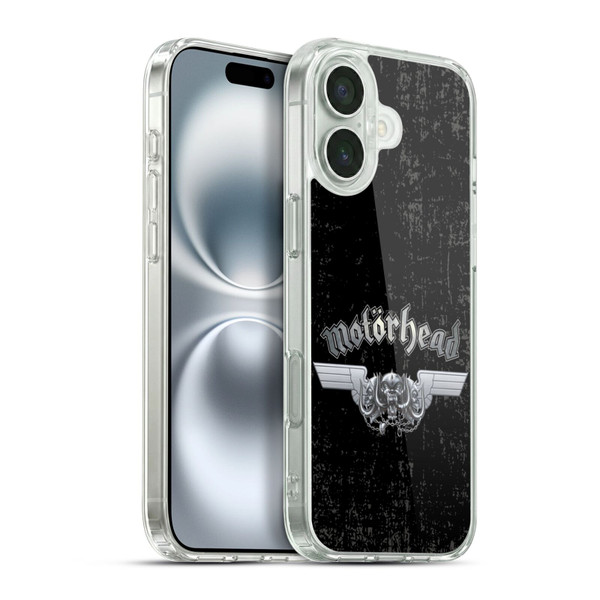 Motorhead Logo Metal Wings Soft Gel Case for Apple iPhone 16 Plus & MagSafe