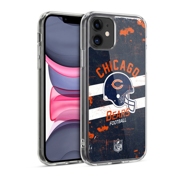 NFL Chicago Bears Logo Art Helmet Distressed Soft Gel Case for Apple iPhone 11