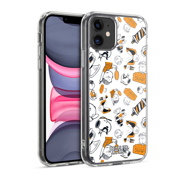 Peanuts Chuck's Barber Shop Pattern Soft Gel Case for Apple iPhone 11