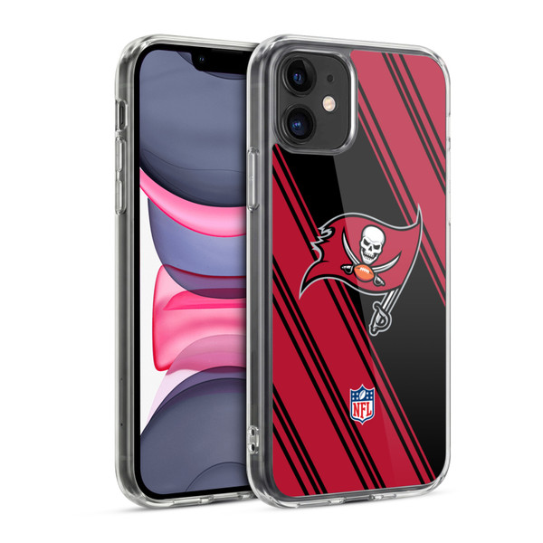 NFL Tampa Bay Buccaneers Artwork Stripes Soft Gel Case for Apple iPhone 11