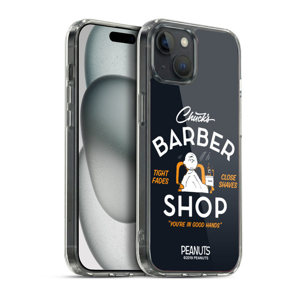 Peanuts Chuck's Barber Shop Charlie Brown Soft Gel Case for Apple iPhone 15 Plus & MagSafe