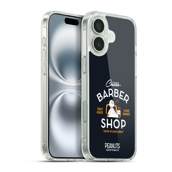 Peanuts Chuck's Barber Shop Charlie Brown Soft Gel Case for Apple iPhone 16 Plus & MagSafe