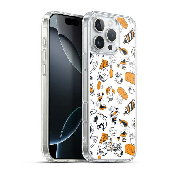Peanuts Chuck's Barber Shop Pattern Soft Gel Case for Apple iPhone 16 Pro Max & MagSafe