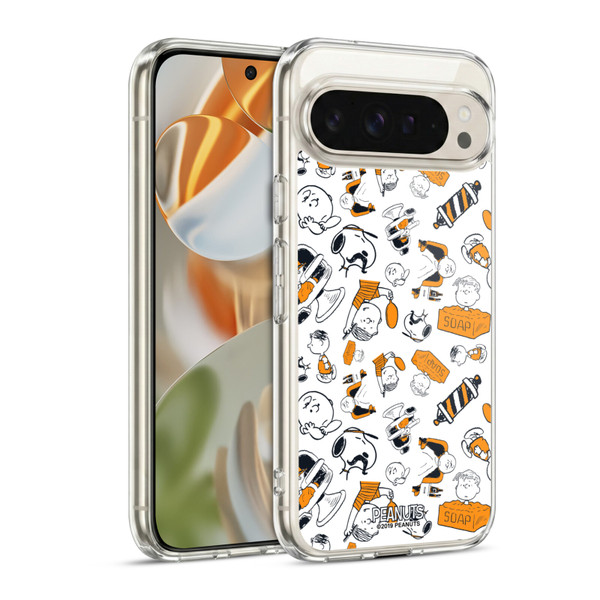 Peanuts Chuck's Barber Shop Pattern Soft Gel Case for Google Pixel 9 / Pixel 9 Pro