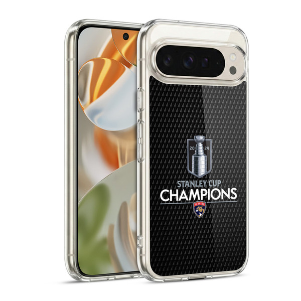 NHL 2024 Stanley Cup Champions Florida Panthers Puck Pattern Soft Gel Case for Google Pixel 9 / Pixel 9 Pro