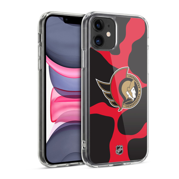 NHL Ottawa Senators Cow Pattern Soft Gel Case for Apple iPhone 11