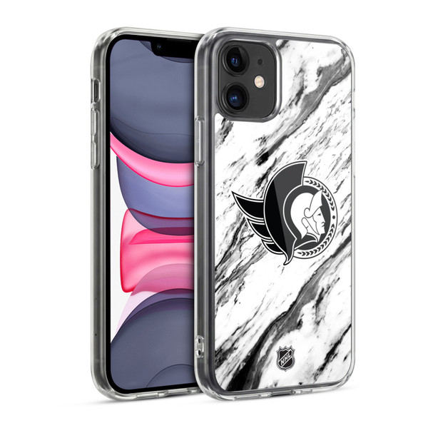 NHL Ottawa Senators Marble Soft Gel Case for Apple iPhone 11