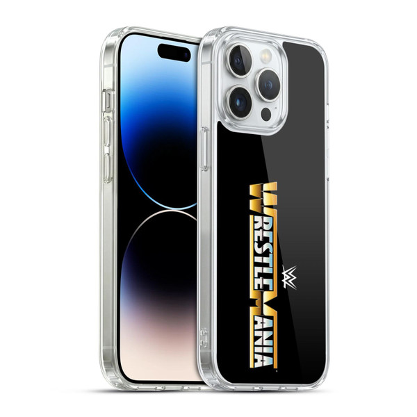 WWE TV Program Logo Wrestlemania Soft Gel Case for Apple iPhone 14 Pro Max & MagSafe