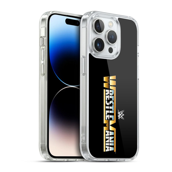 WWE TV Program Logo Wrestlemania Soft Gel Case for Apple iPhone 14 Pro & MagSafe