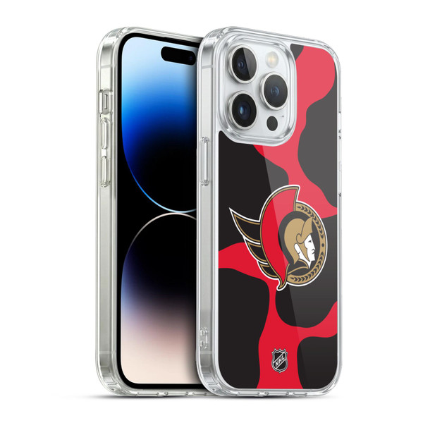 NHL Ottawa Senators Cow Pattern Soft Gel Case for Apple iPhone 13 Pro & MagSafe