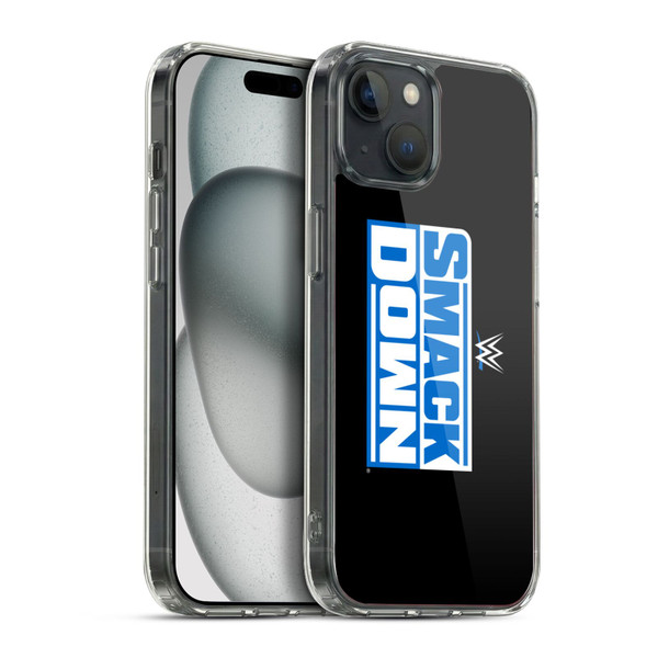 WWE TV Program Logo Smack Down Soft Gel Case for Apple iPhone 15 Plus & MagSafe