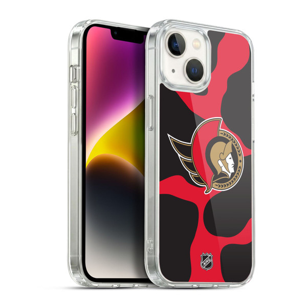 NHL Ottawa Senators Cow Pattern Soft Gel Case for Apple iPhone 14