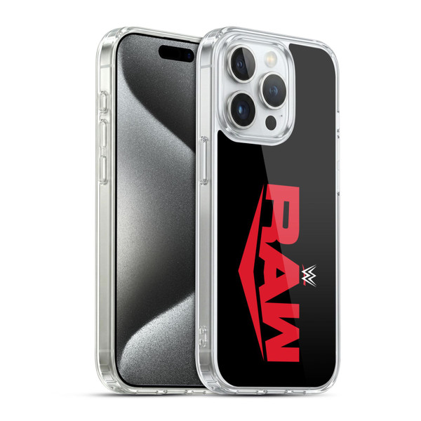 WWE TV Program Logo Raw Soft Gel Case for Apple iPhone 15 Pro & MagSafe