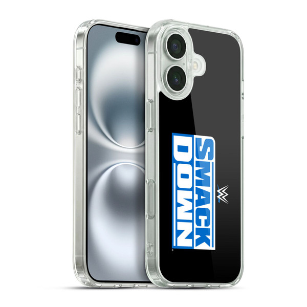 WWE TV Program Logo Smack Down Soft Gel Case for Apple iPhone 16 Plus & MagSafe