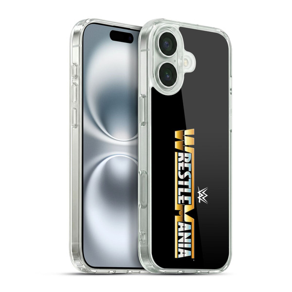 WWE TV Program Logo Wrestlemania Soft Gel Case for Apple iPhone 16 Plus & MagSafe