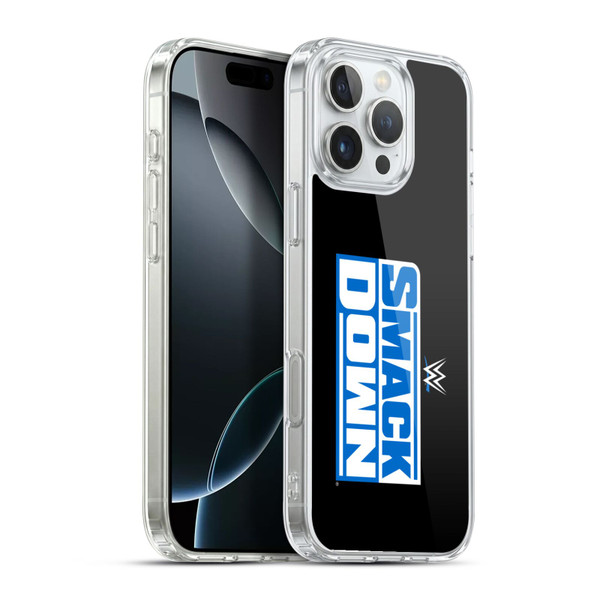 WWE TV Program Logo Smack Down Soft Gel Case for Apple iPhone 16 Pro Max & MagSafe
