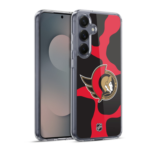 NHL Ottawa Senators Cow Pattern Soft Gel Case for Samsung Galaxy S25+ & MagSafe
