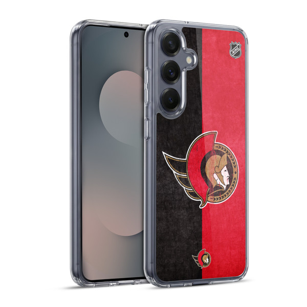 NHL Ottawa Senators Half Distressed Soft Gel Case for Samsung Galaxy S25+ & MagSafe