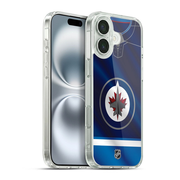 NHL Winnipeg Jets Jersey Soft Gel Case for Apple iPhone 16 Plus & MagSafe