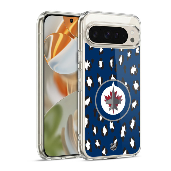 NHL Winnipeg Jets Leopard Pattern Soft Gel Case for Google Pixel 9 / Pixel 9 Pro
