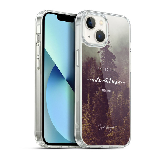 Nature Magick So The Adventure Begins Quote Forest Soft Gel Case for Apple iPhone 13