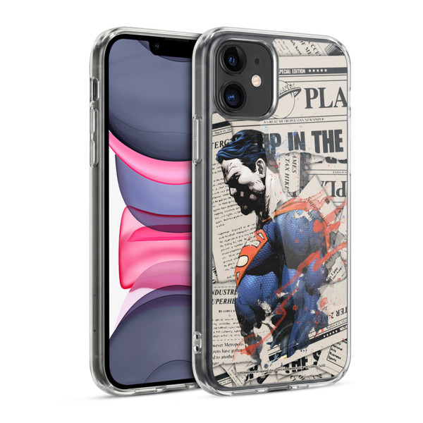 Superman DC Comics 80th Anniversary Newspaper Soft Gel Case for Apple iPhone 11