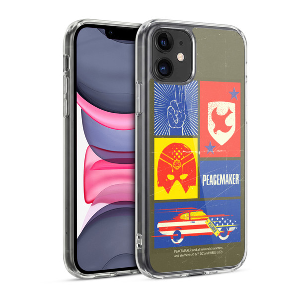 Peacemaker: Television Series Graphics Icons Soft Gel Case for Apple iPhone 11