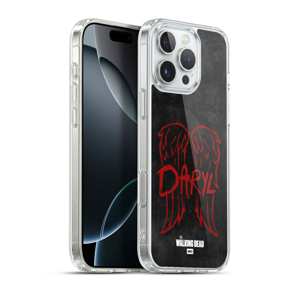AMC The Walking Dead Daryl Dixon Iconic Wings Logo Soft Gel Case for Apple iPhone 16 Pro Max & MagSafe