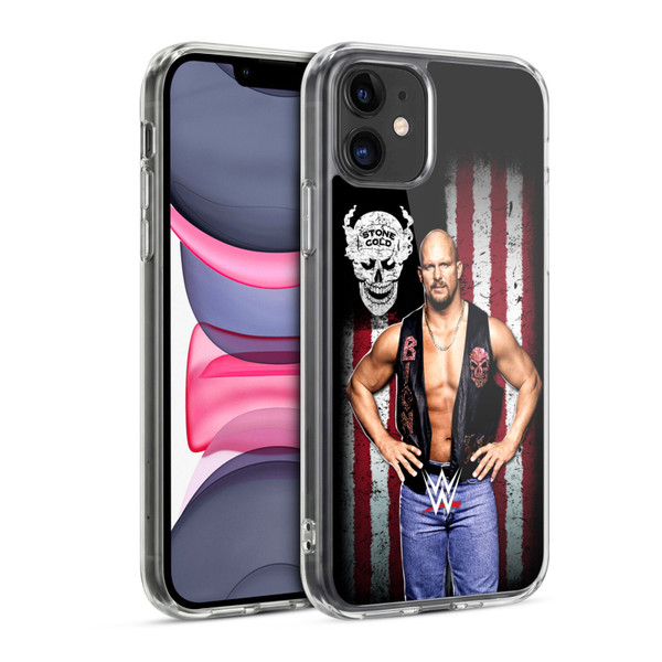 WWE American Flag Superstars Stone Cold Steve Austin Soft Gel Case for Apple iPhone 11