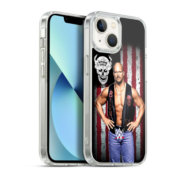 WWE American Flag Superstars Stone Cold Steve Austin Soft Gel Case for Apple iPhone 13