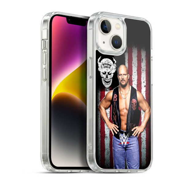 WWE American Flag Superstars Stone Cold Steve Austin Soft Gel Case for Apple iPhone 14