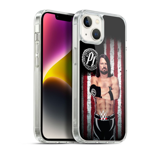 WWE American Flag Superstars AJ Styles Soft Gel Case for Apple iPhone 14 Plus & MagSafe