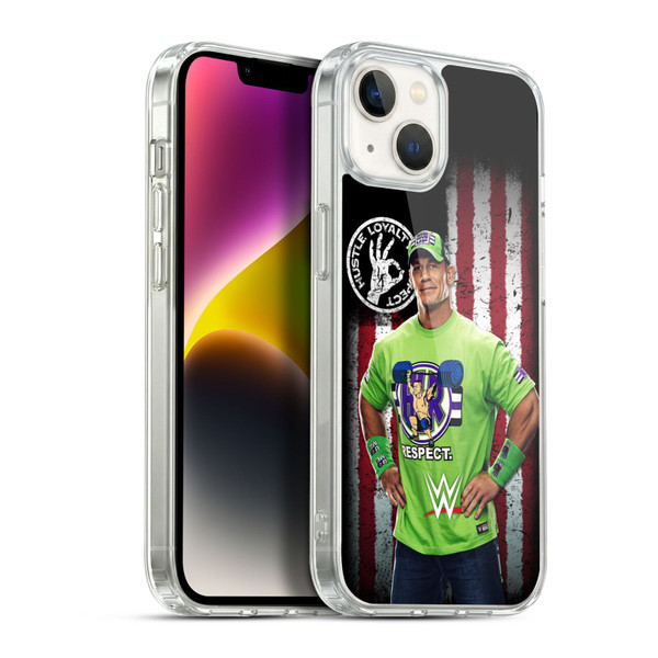 WWE American Flag Superstars John Cena Soft Gel Case for Apple iPhone 14 Plus & MagSafe