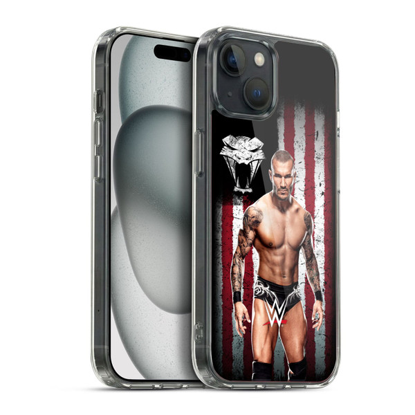 WWE American Flag Superstars Randy Orton Soft Gel Case for Apple iPhone 15 Plus & MagSafe