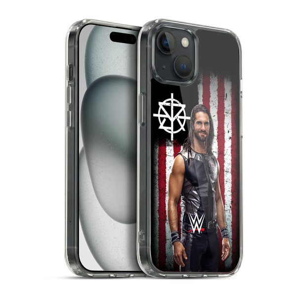 WWE American Flag Superstars Seth Rollins Soft Gel Case for Apple iPhone 15 Plus & MagSafe