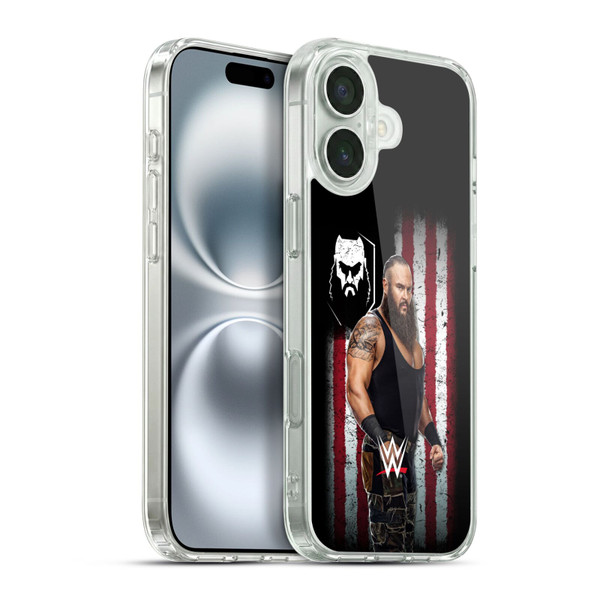 WWE American Flag Superstars Braun Strowman Soft Gel Case for Apple iPhone 16 Plus & MagSafe