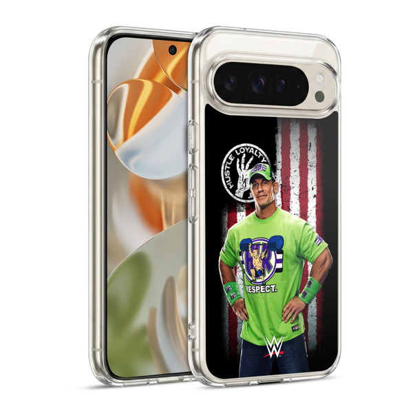 WWE American Flag Superstars John Cena Soft Gel Case for Google Pixel 9 / Pixel 9 Pro