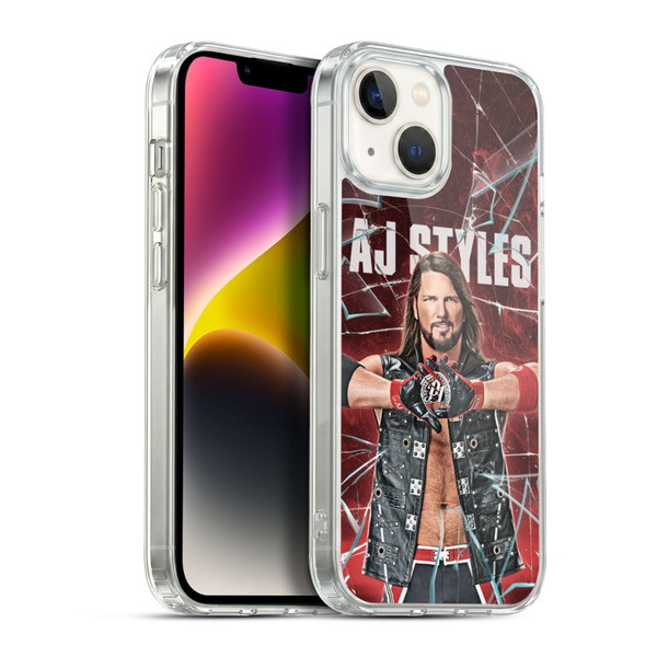 WWE Aj Styles Shattered Glass Soft Gel Case for Apple iPhone 14