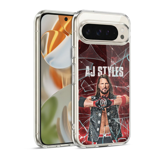WWE Aj Styles Shattered Glass Soft Gel Case for Google Pixel 9 / Pixel 9 Pro