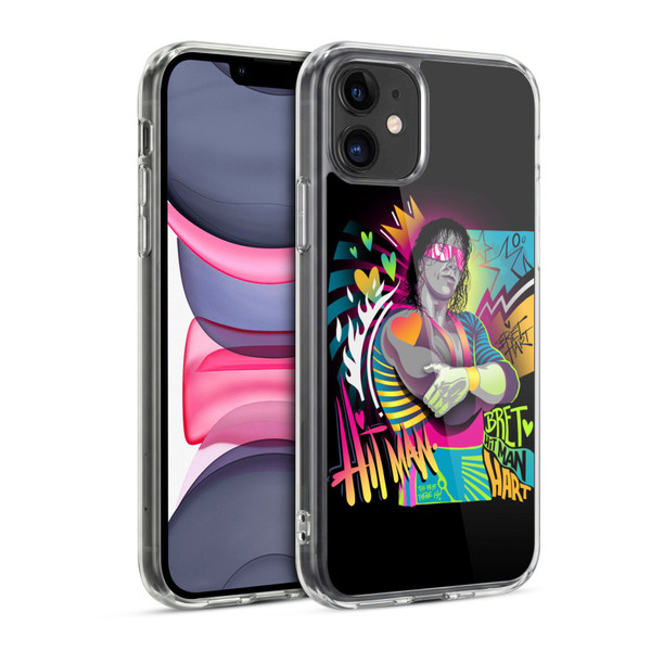 WWE Bret Hart Neon Art Soft Gel Case for Apple iPhone 11